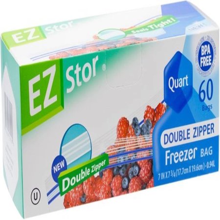 EZ-STOR Bags Zip Freezr 1Qt 60Pk 074027721019